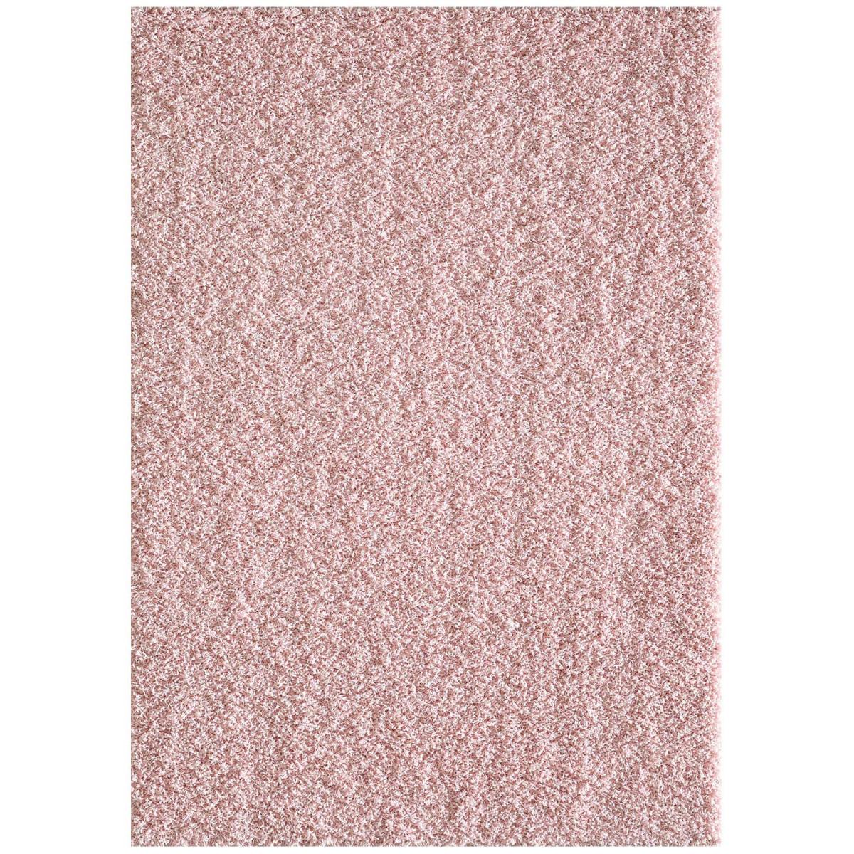 Tapis shaggy tissé motif uni SG LOCA rose clair, UN AMOUR DE TAPIS
