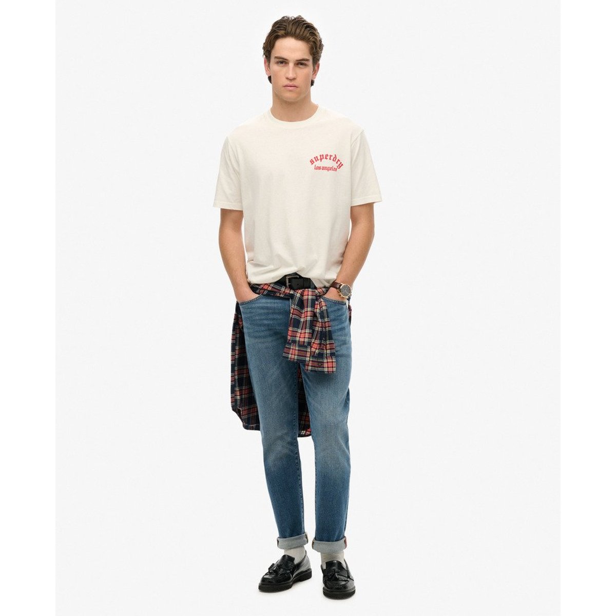 T-shirt ample Neo Trad Tattoo blanc cassé, SUPERDRY