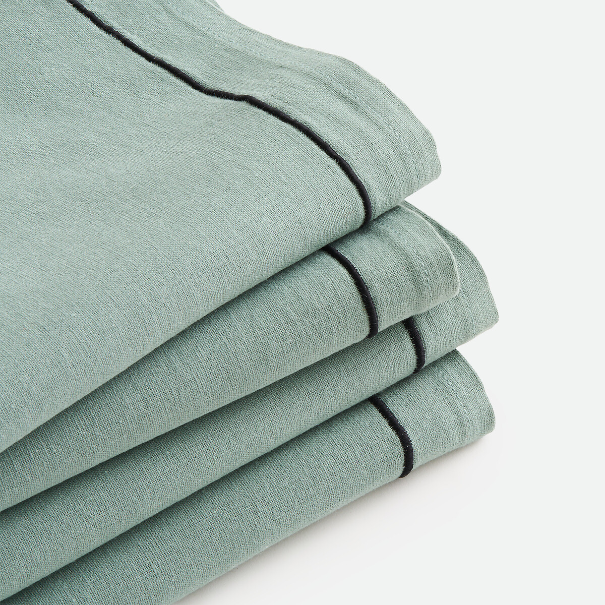 Bourdon Washed Linen/Cotton Napkins sage green, LA REDOUTE INTERIEURS
