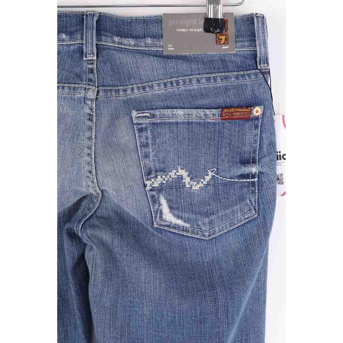 Jean droit - Très Bon État bleu, 7 FOR ALL MANKIND