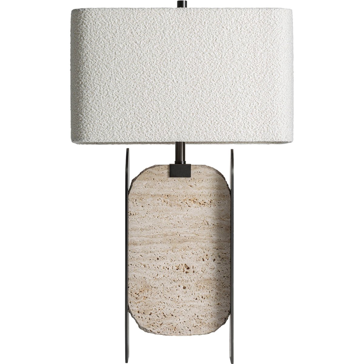 Lampe à poser contemporaine en marbre gris et blanc cassé, RECOLLECTION