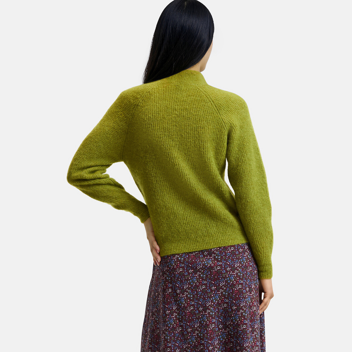 Jersey de cuello alto en mezcla de alpaca ARISTIDE Signature caqui, LA REDOUTE COLLECTIONS
