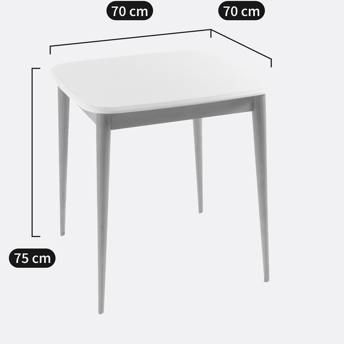 Table de repas 2 couverts, JIMI blanc, LA REDOUTE INTERIEURS