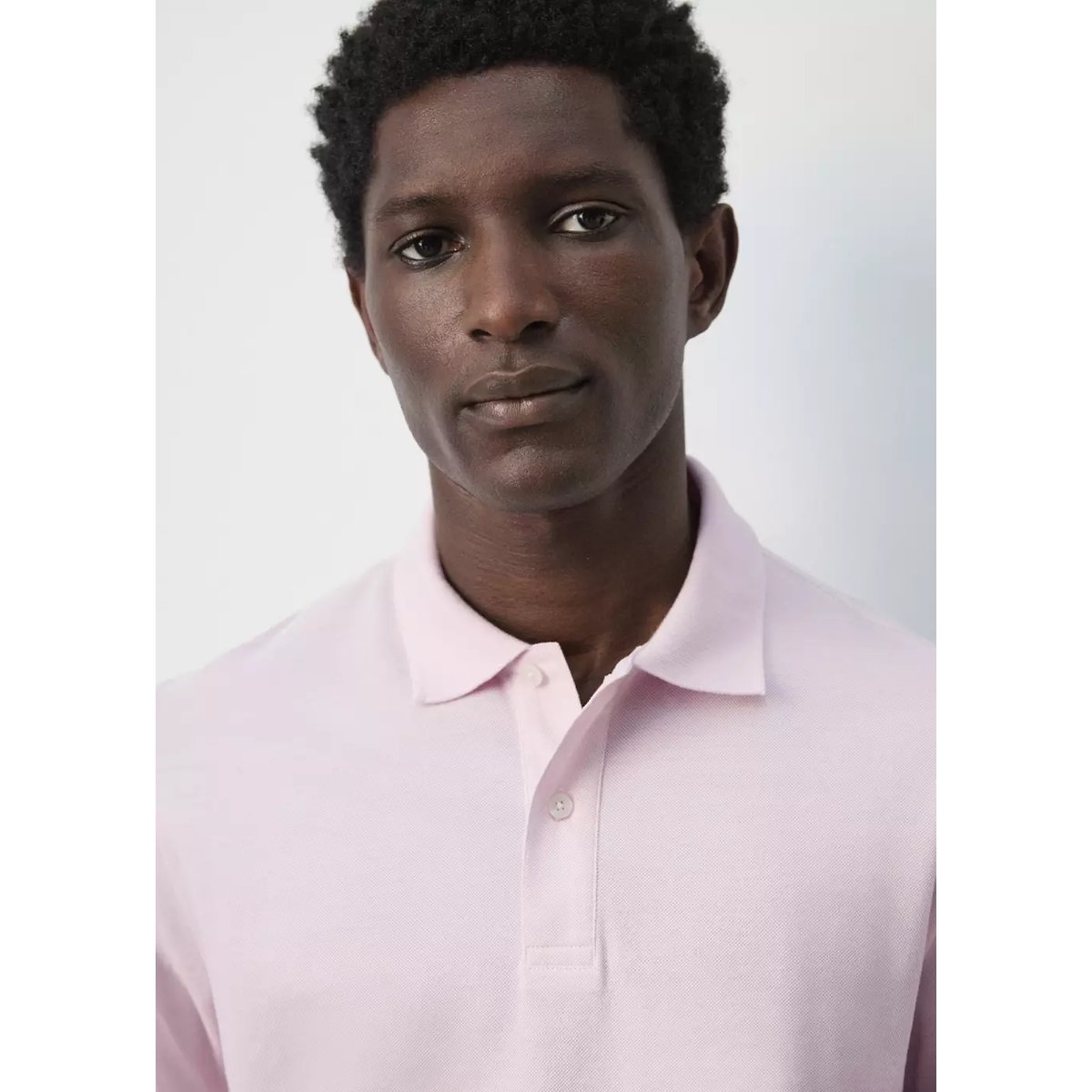 Polo regular-fit piqué coton rose pastel, MANGO MAN
