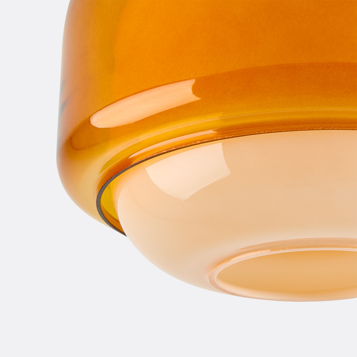 Gekleurde glazen plafondlamp, diameter 30,5 cm, Kinoko oranje , LA REDOUTE INTERIEURS
