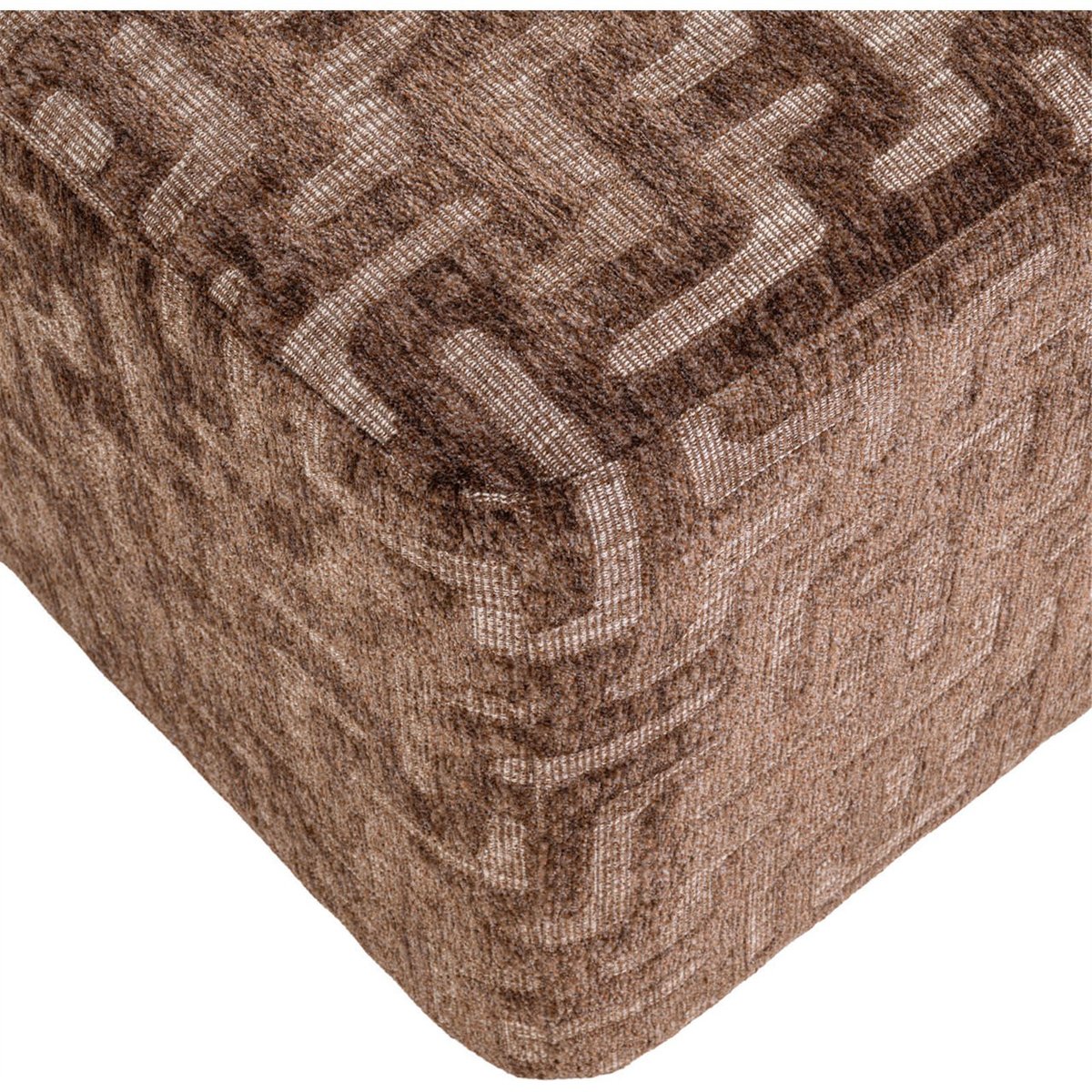Pouf carré motif labyrinthe fait main brun labyrinthe, RECOLLECTION