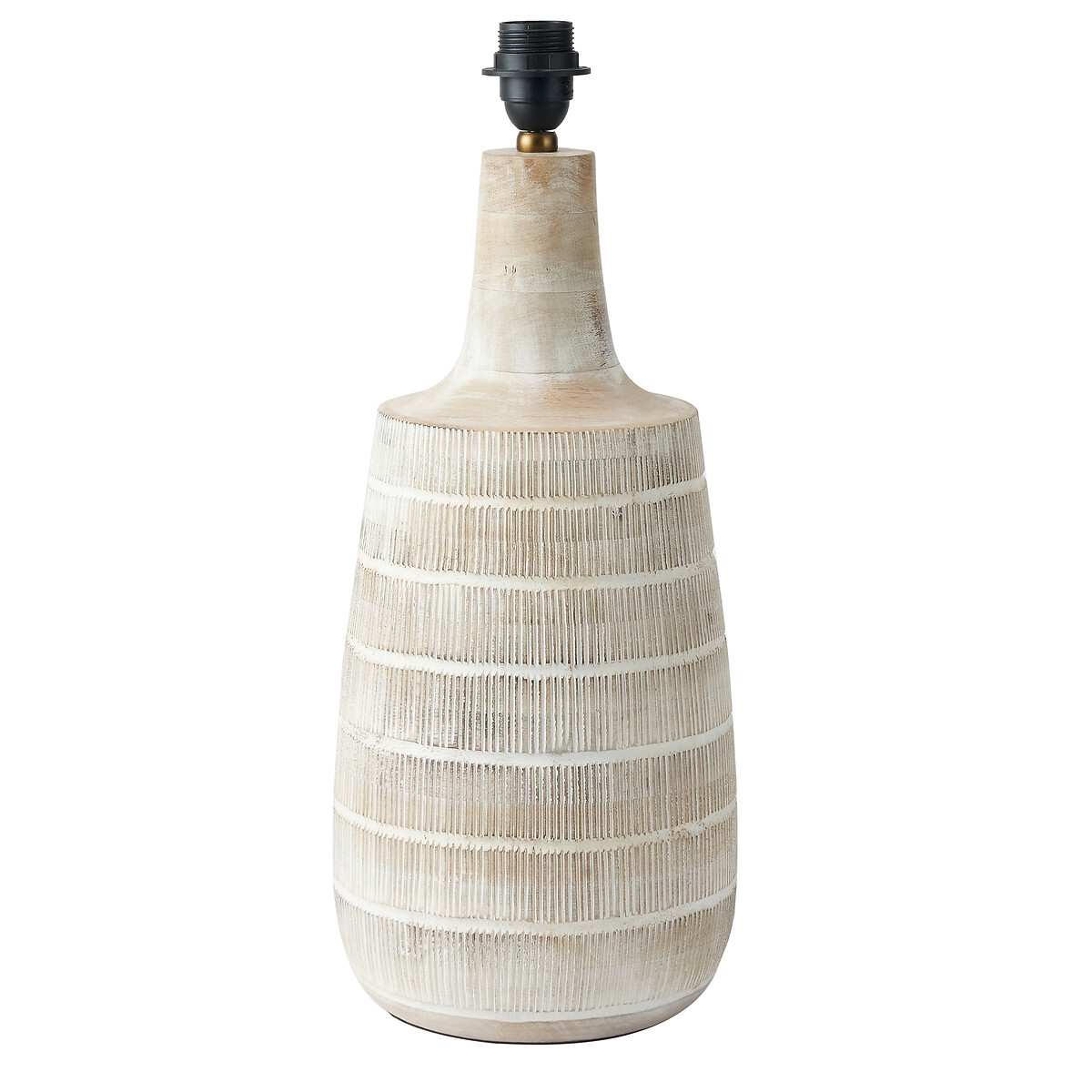 Dena Tall Textured Wood Table Lamp Base grey, SO'HOME