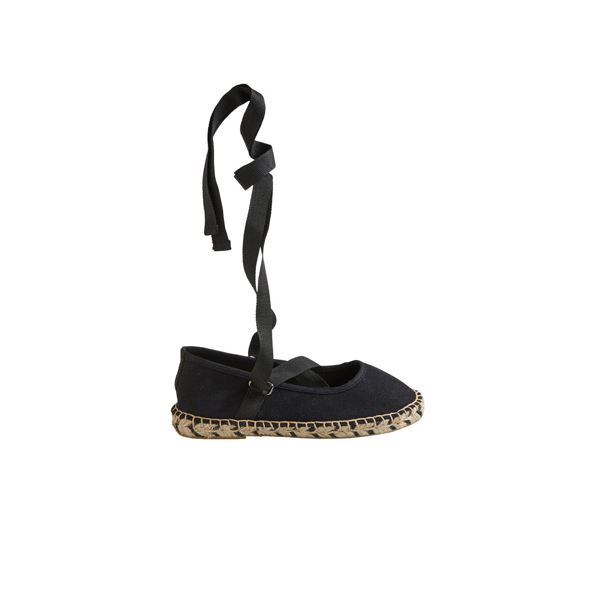 Ballerines espadrilles en toile noir, VERTBAUDET