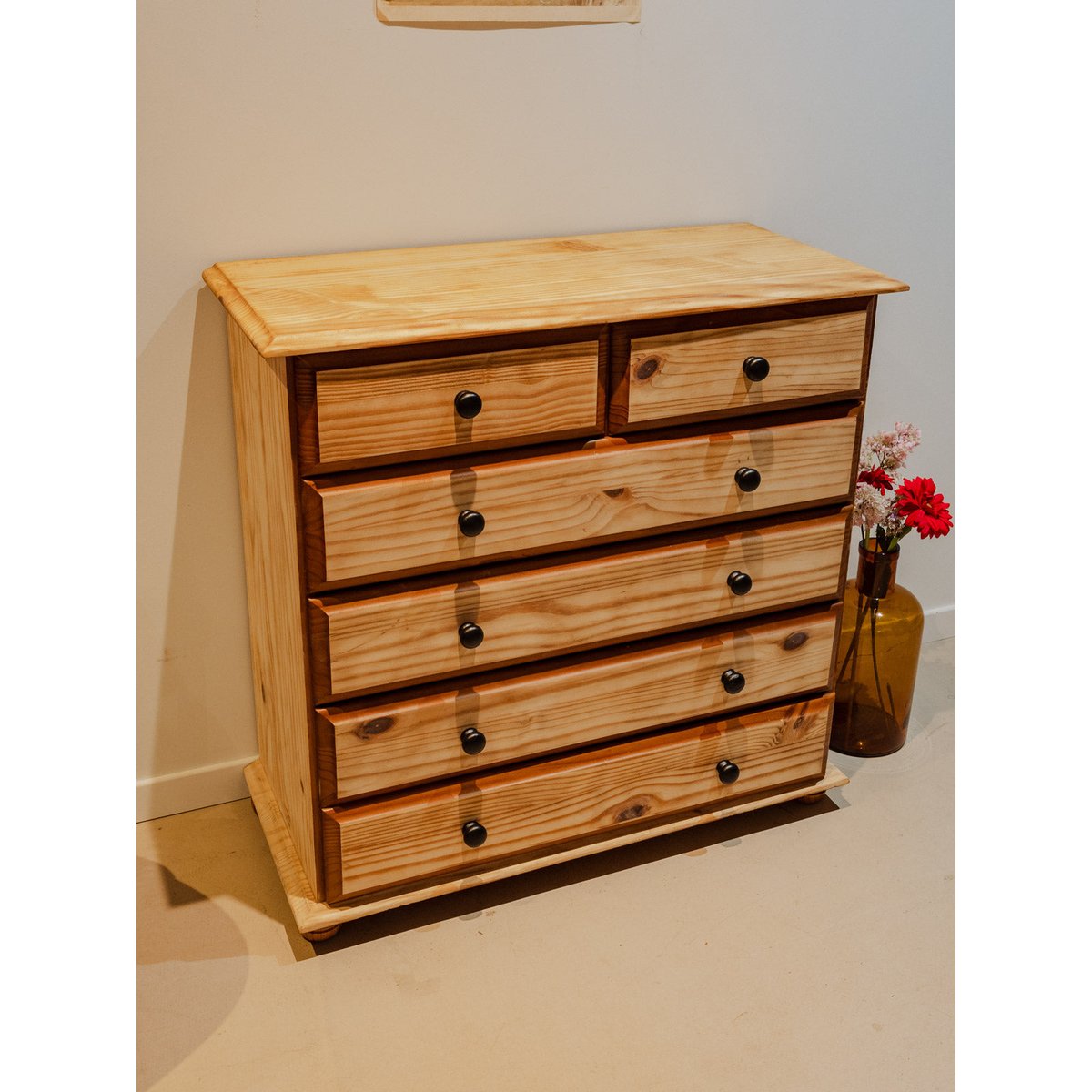 Commode en bois brut Garance N°616 - Bon état bois clair, DEBONGOUT