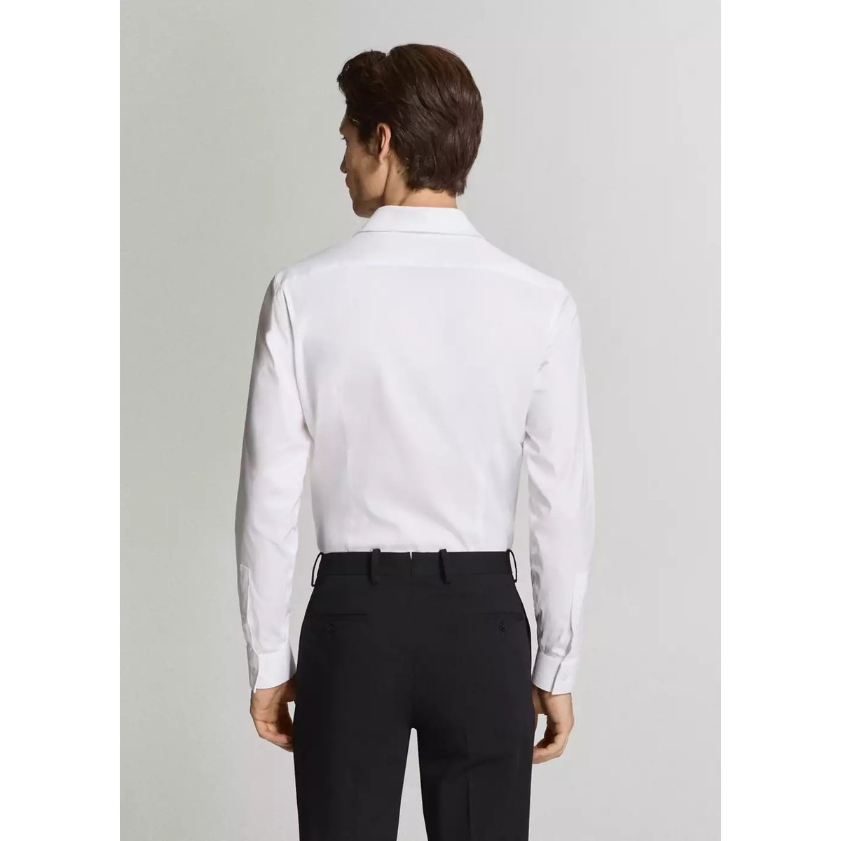 Chemise costume super slim fit coton stretch blanc, MANGO MAN