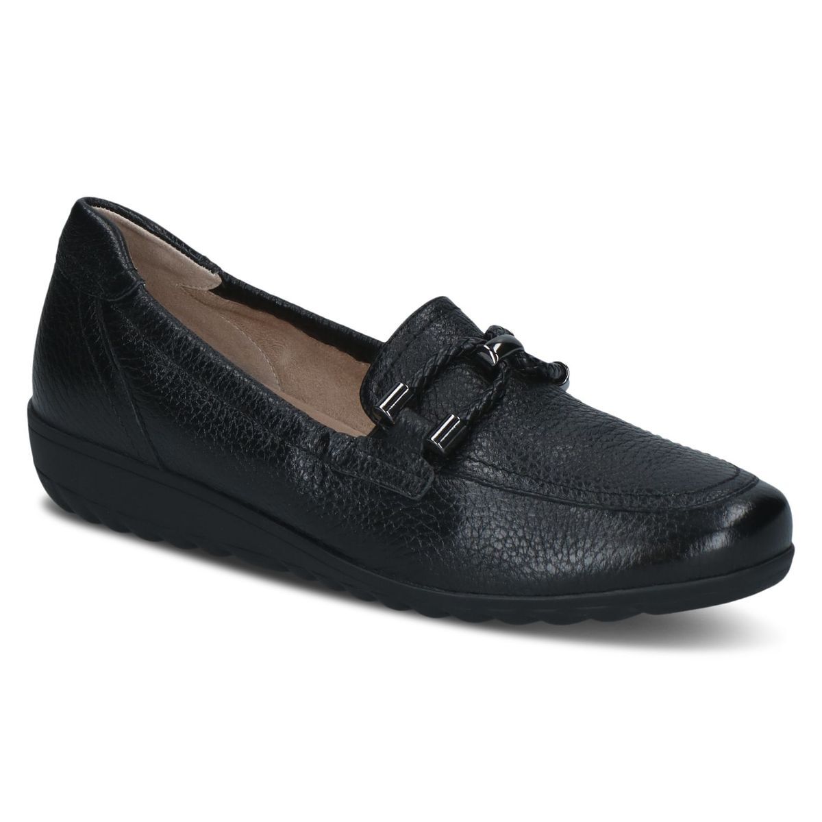 Slipper en cuir noir cuir, CAPRICE