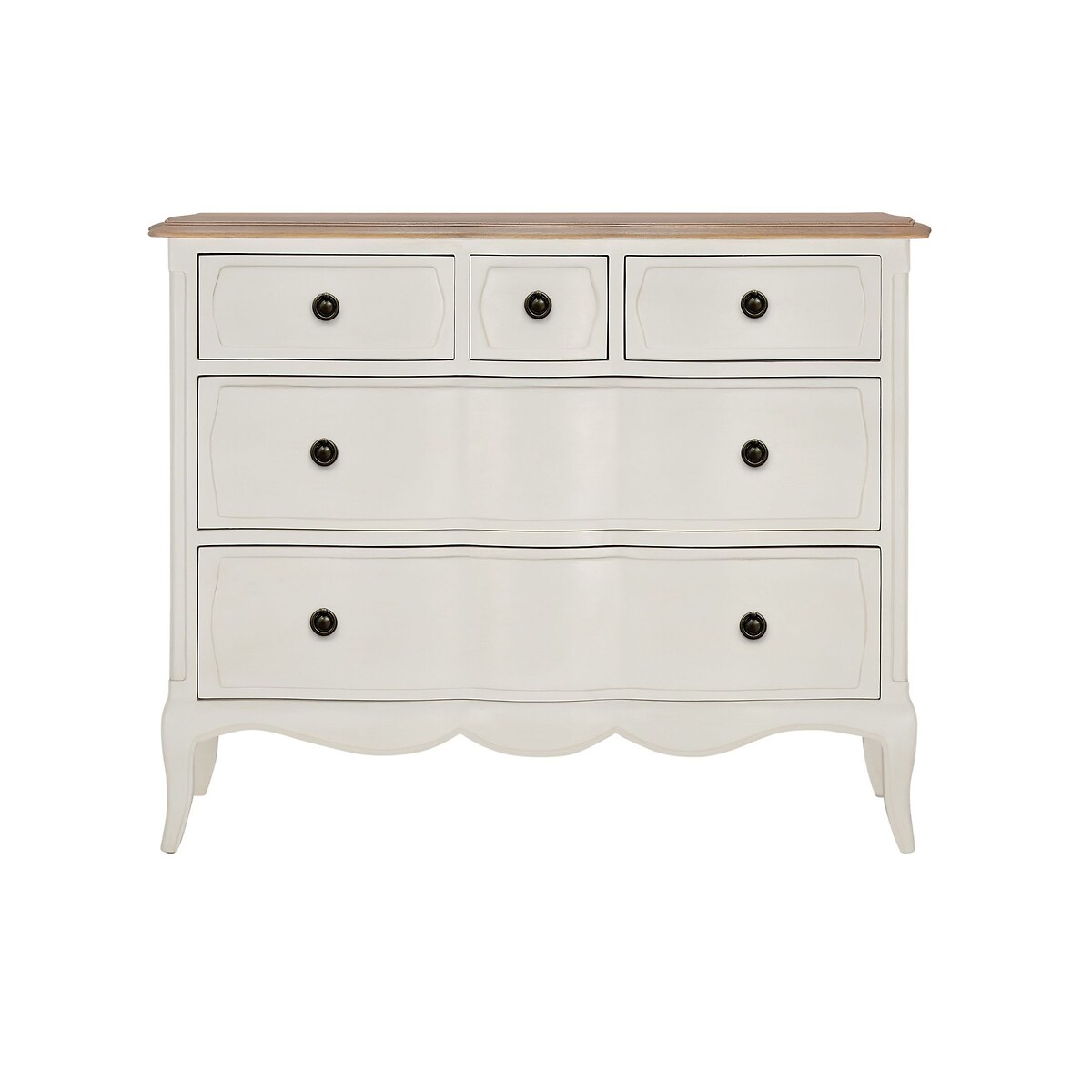 Amelie French-Style 5 Drawer Small Chest grey white , WILLIS & GAMBIER