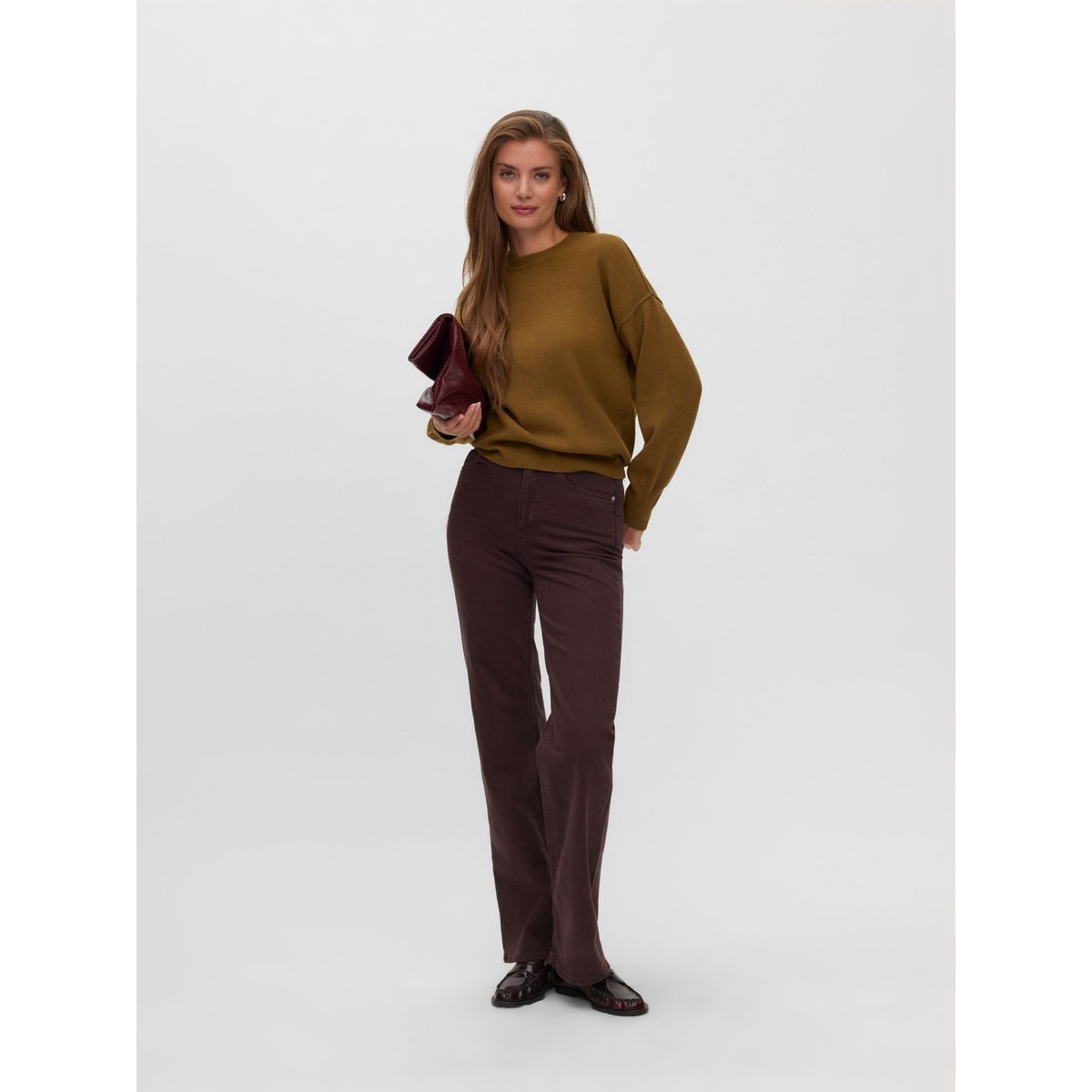 Jean À Coupe Large marron - chocolate torte, VERO MODA