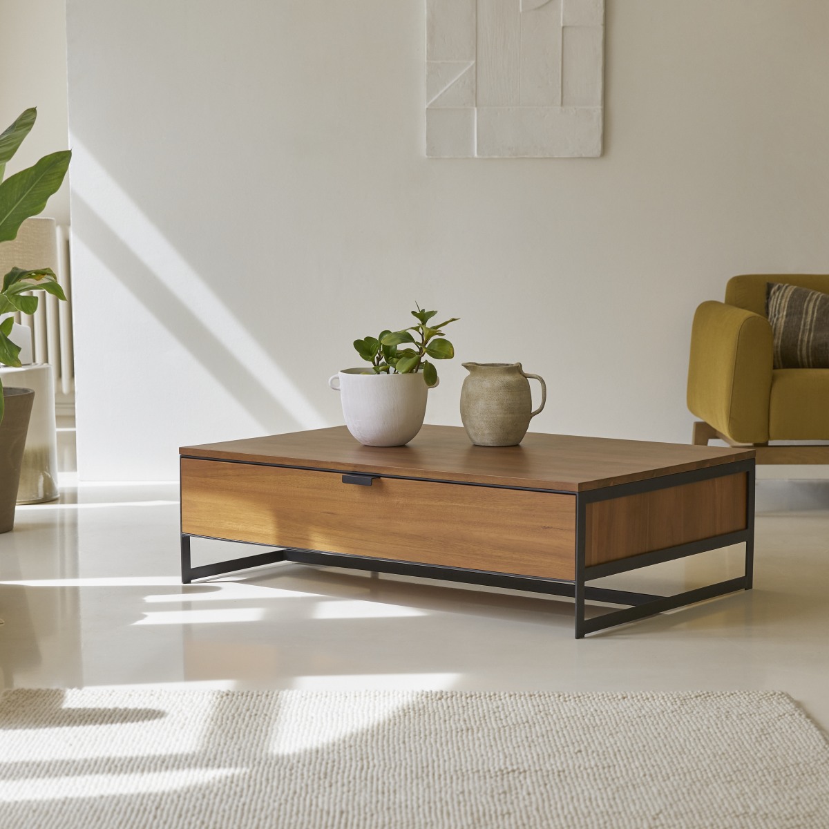 Table basse en Acacia massif, URBAN naturel, TIKAMOON
