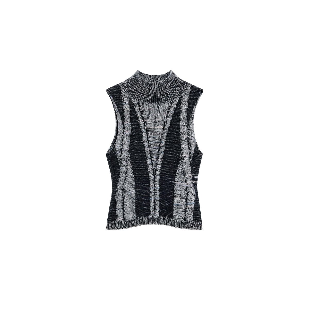 Débardeur à col roulé gris, DESIGUAL