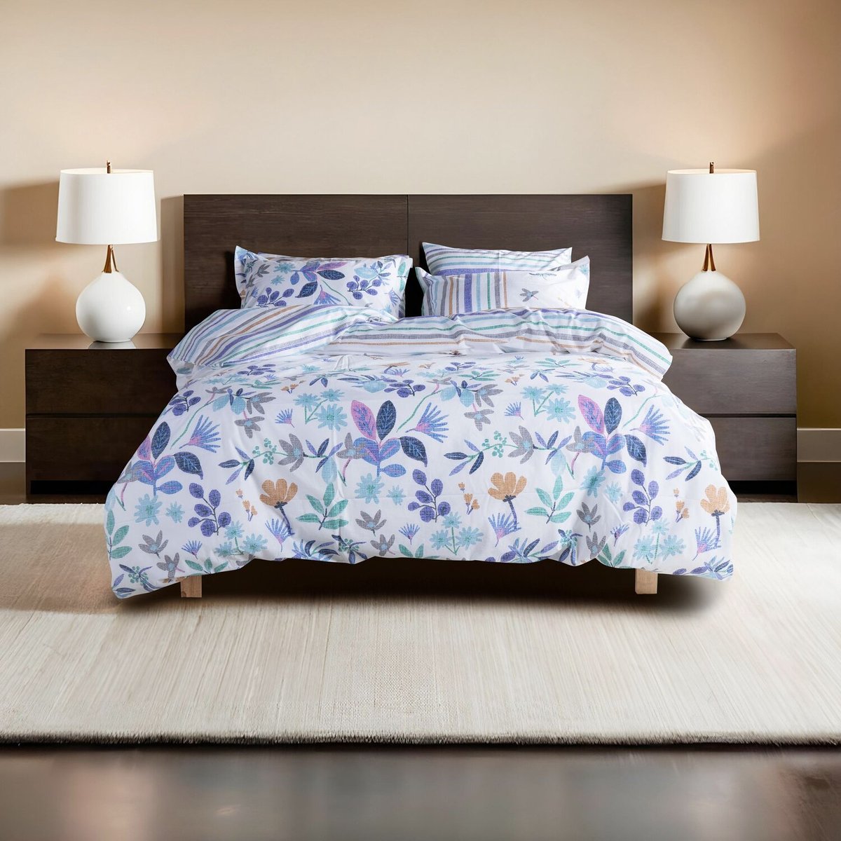 Parure housse de couette coton imprimée floral, Hope imprime, C DESIGN HOME TEXTILE