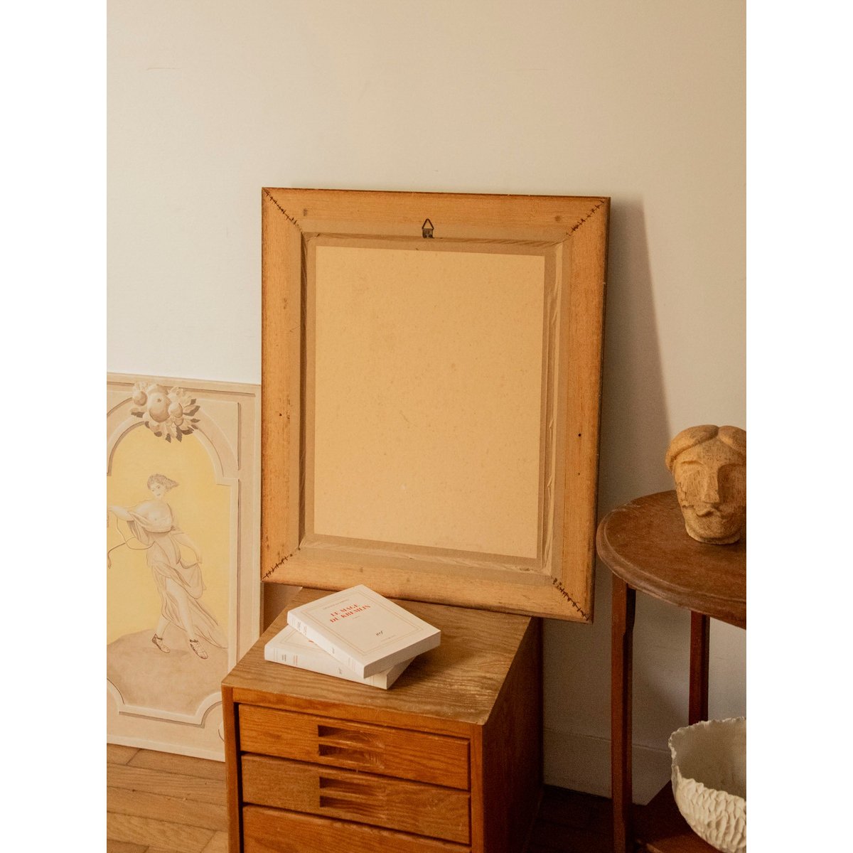 Miroir aux dorures anciennes Georges N°1416 - Bon état bois clair, DEBONGOUT