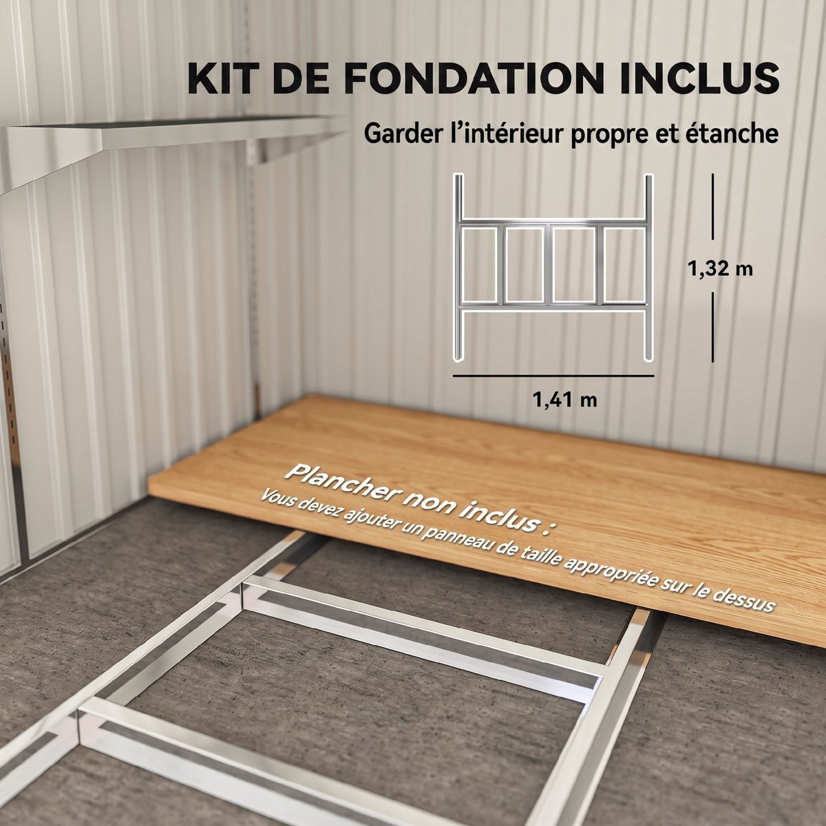 Abri de jardin Acier galvanisé gris clair, OUTSUNNY