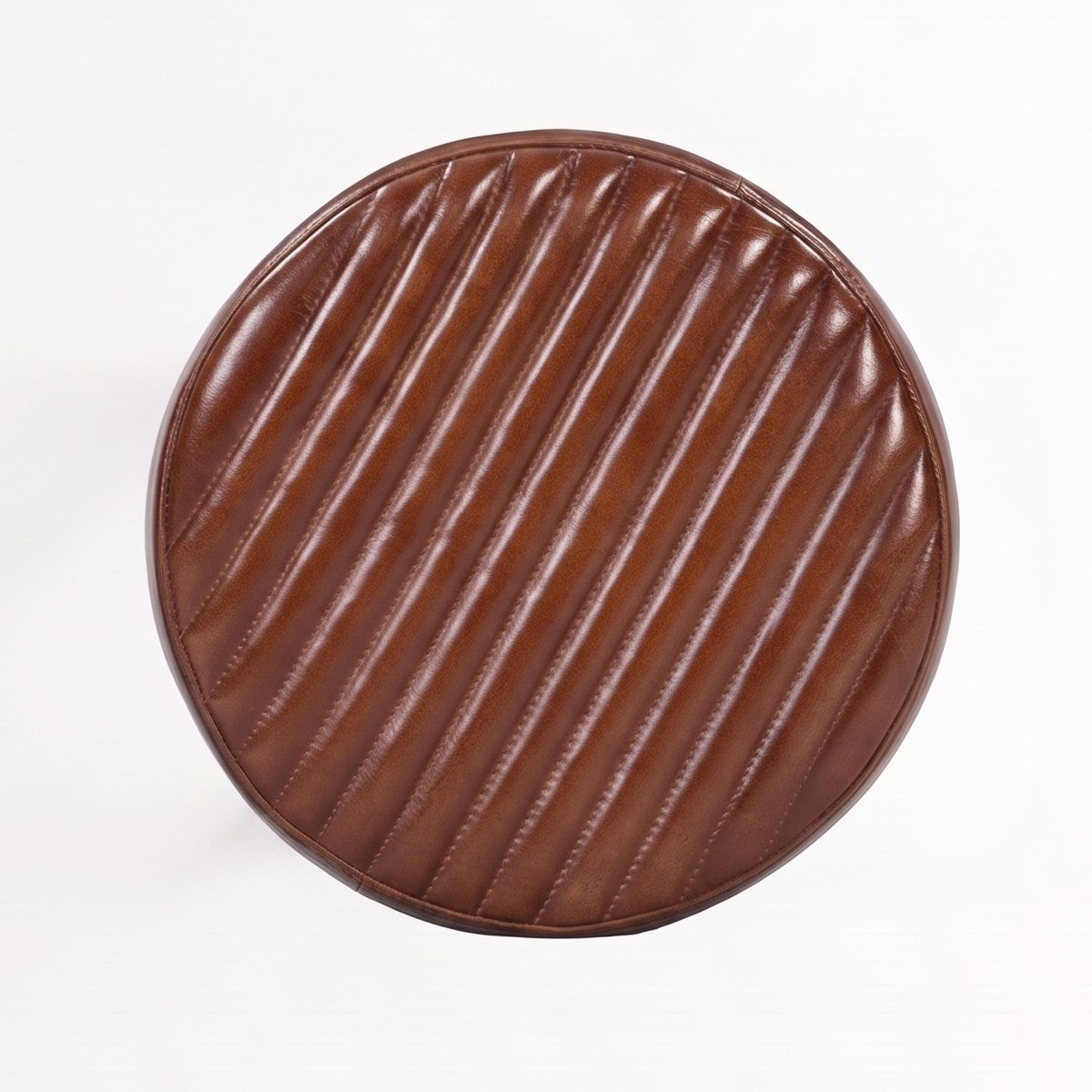 Tabouret pour îlot central 65 cm en cuir de buffle - LUCIEN marron foncé, MAISON PAVANE