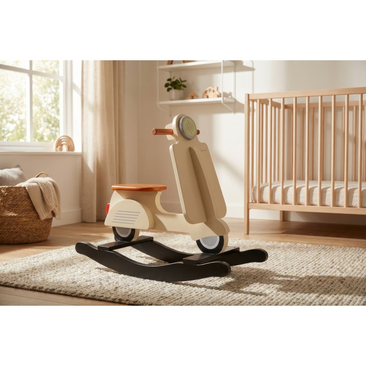 Trottinette cheval à bascule beige crème, CHILDHOME
