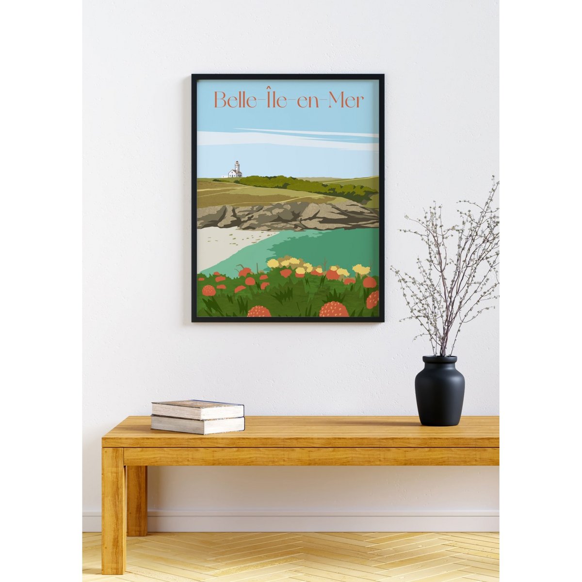 Affiche Belle-île-en-mer blanc, L'AFFICHERIE