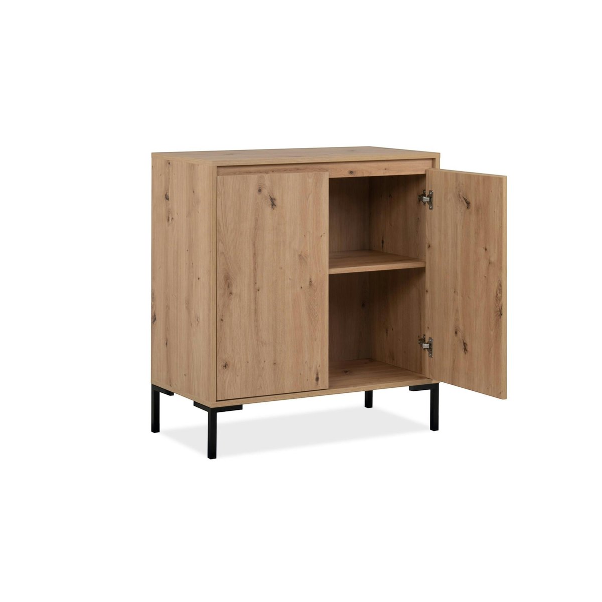 Meuble d'entrée décor bois 2 portes KARVI bois naturel, PIER IMPORT