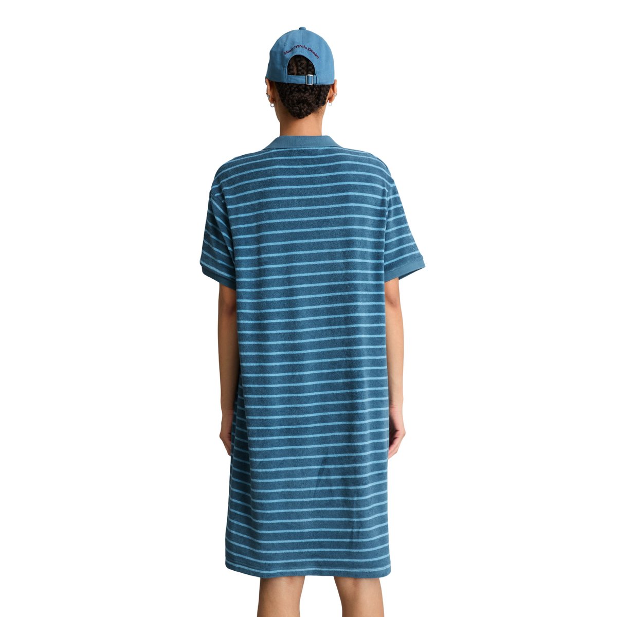 Robe en éponge regular en coton organique bleu, MARC O’POLO DENIM