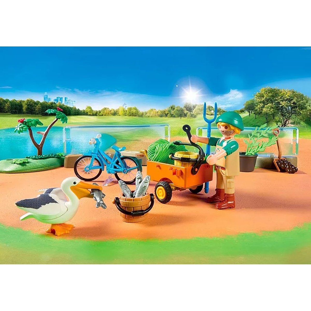 Parc animalier avec visiteurs multicolore, PLAYMOBIL