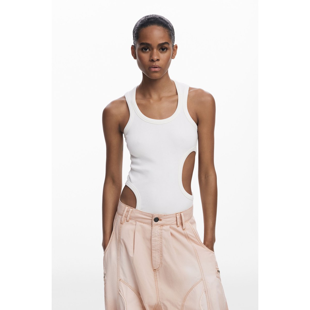 Pantalon cargo fluide rose, DESIGUAL