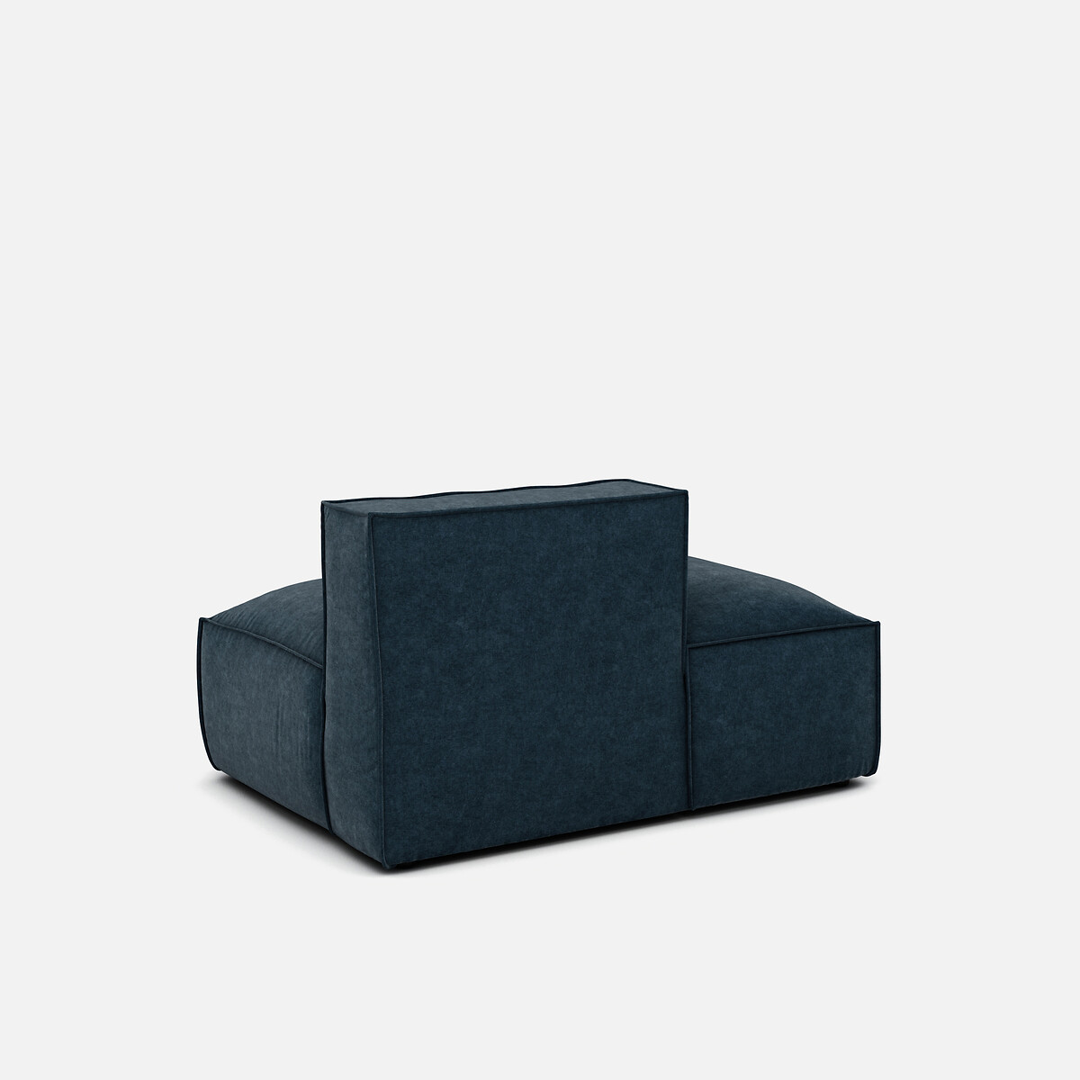 Elément récamière gauche pour canapé modulable, en velours texturé, SEVEN bleu de prusse, LA REDOUTE INTERIEURS