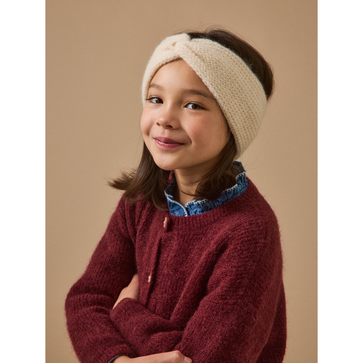 Headband en maille perlée ecru, CYRILLUS