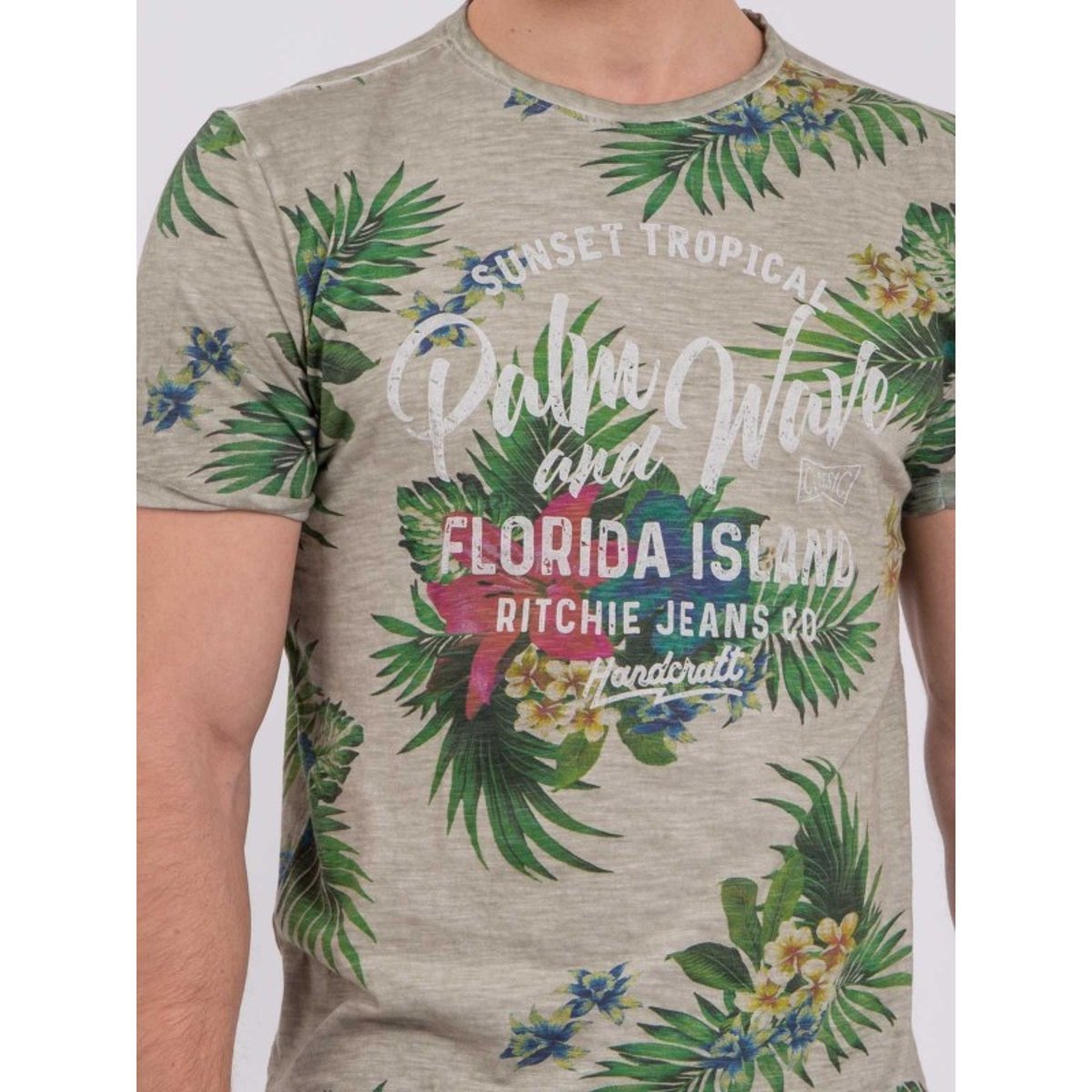 T-shirt Col Rond Pur Coton Nabane beige, RITCHIE