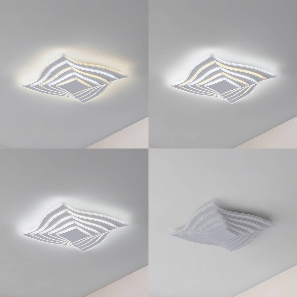 Plafonnier en métal moderneLED, Rebeka blanc, LINDBY
