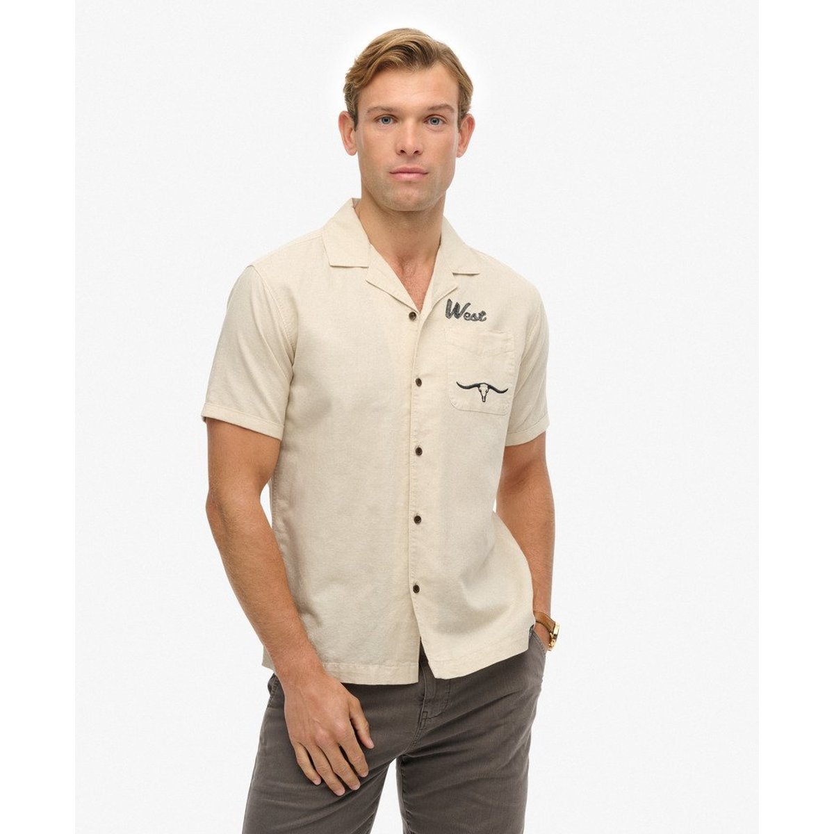 The Merchant Store - Chemise Resort beige avoine, SUPERDRY