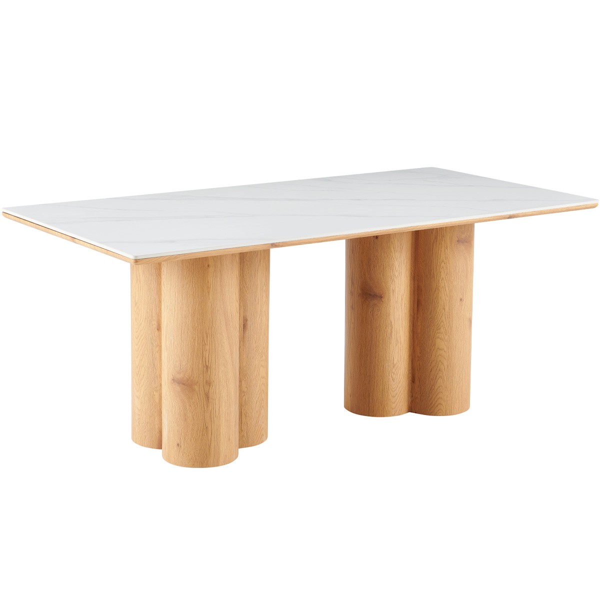 Table à manger 8 couverts en céramique effet Marbre - KAOLIN marbre blanc, HOMIFAB