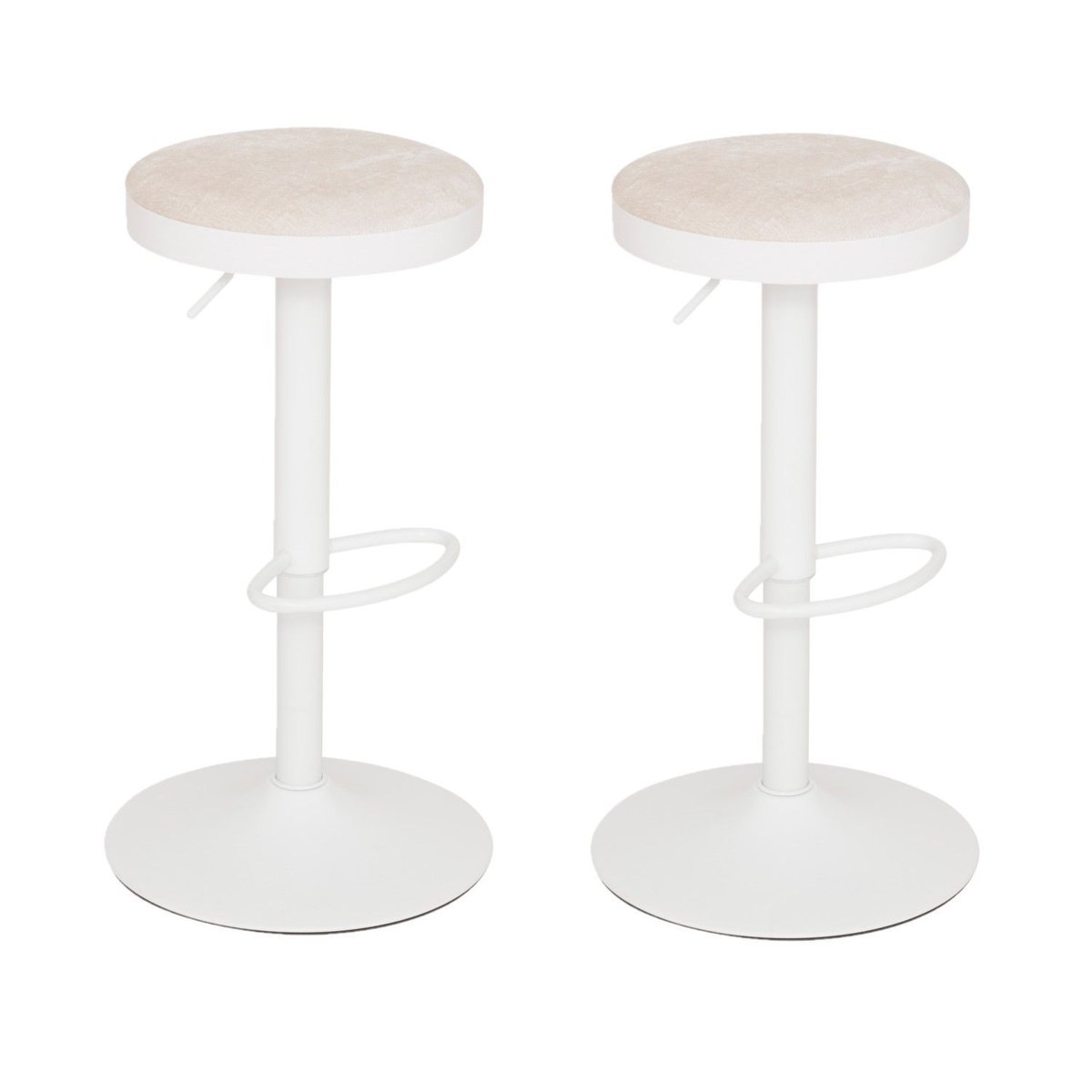 Lot de 2 tabourets de bar en métal ILSA ivoire, TOILINUX