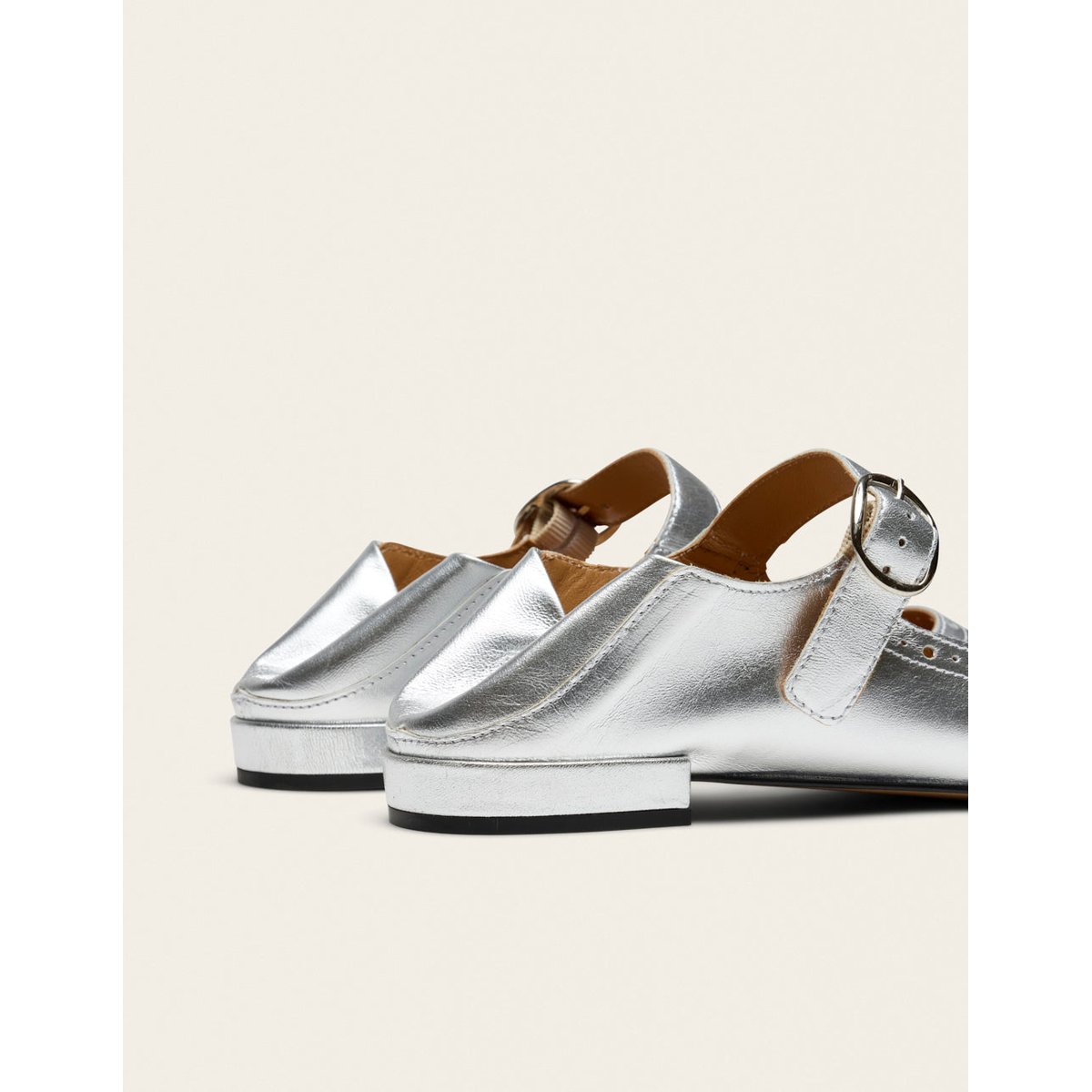 Ballerines LALI cuir argenté, ODAJE