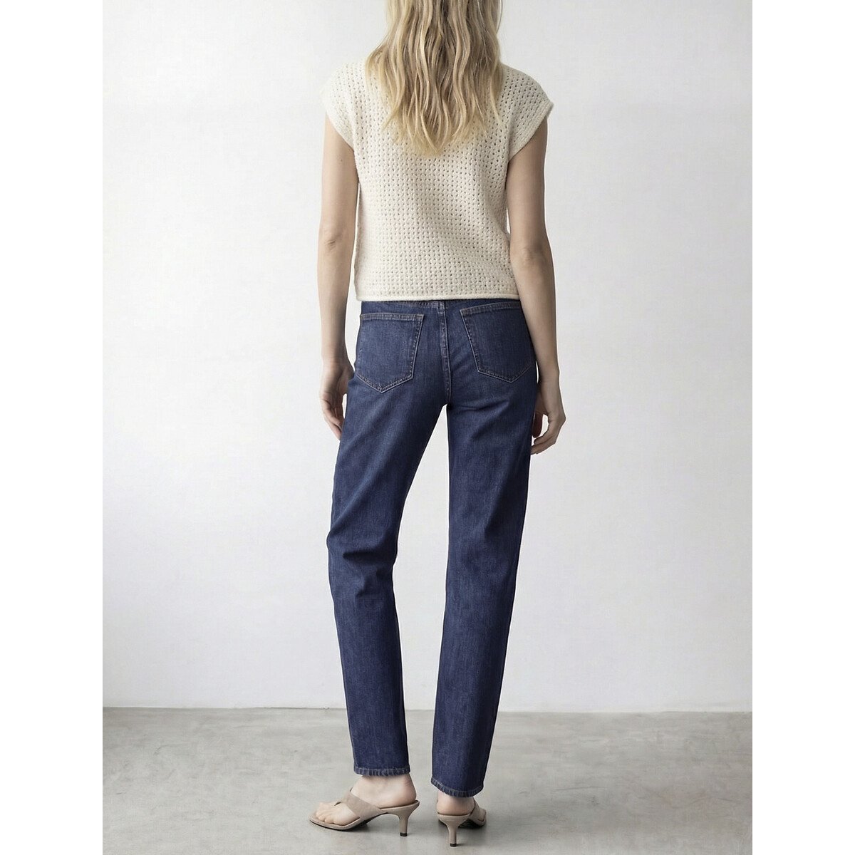 Gilet sans manches col rond ecru, VILA