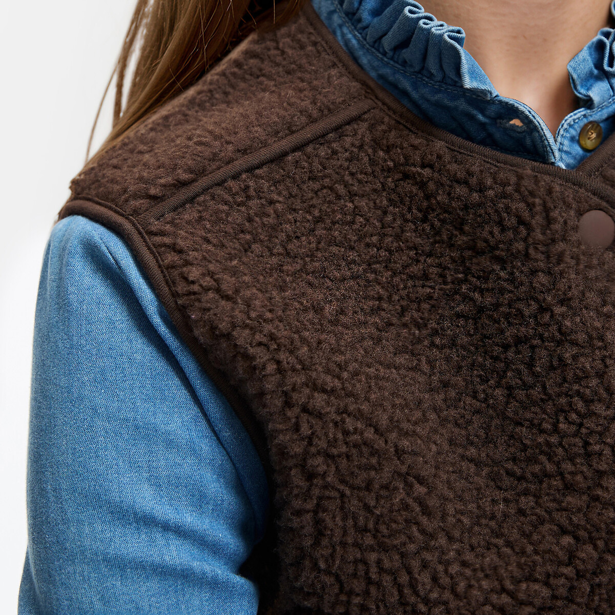 Cárdigan oversize de sherpa, sin mangas marrón, LA REDOUTE COLLECTIONS