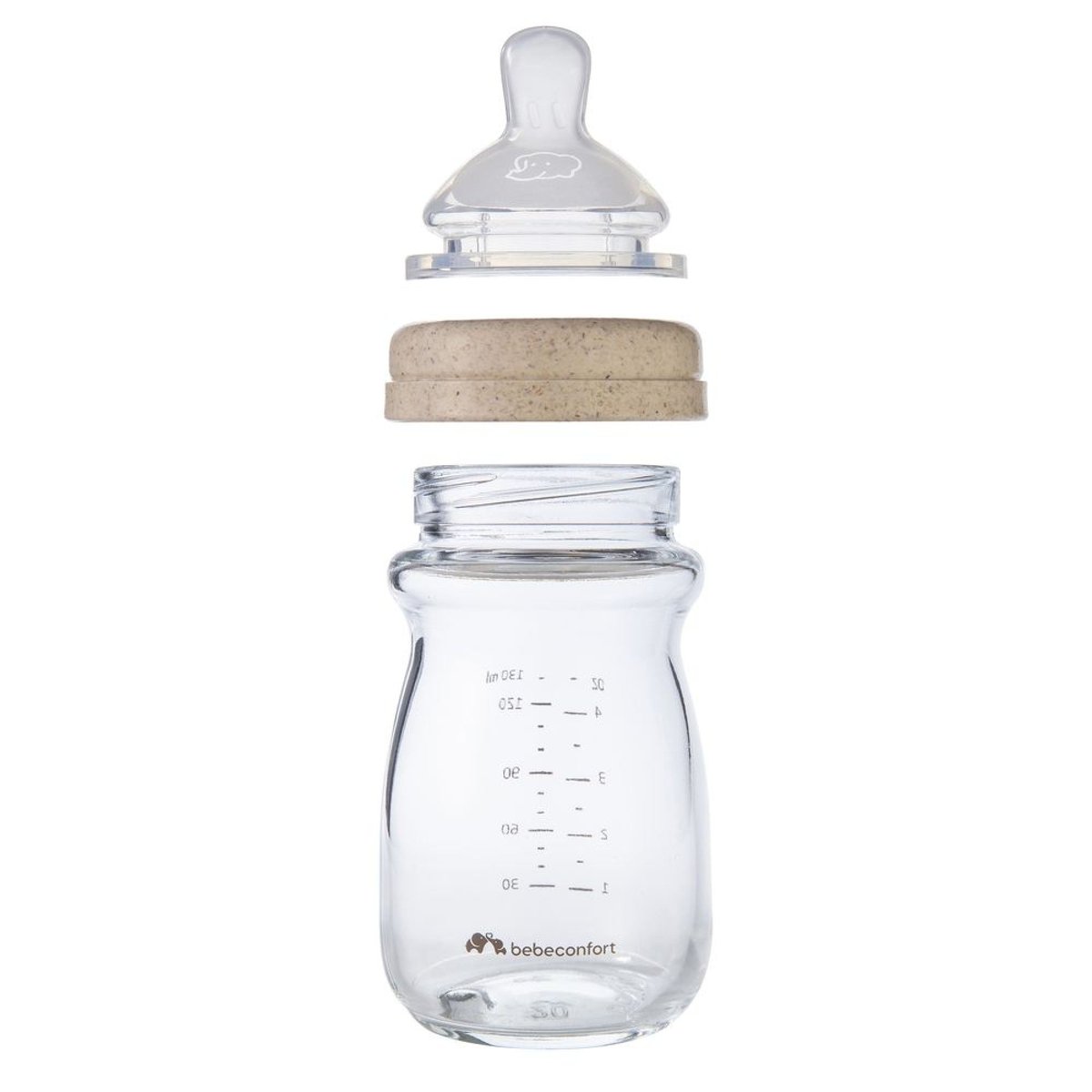 Biberon en verre physio Air Eco 130 ml Sand couleur unique, BEBECONFORT