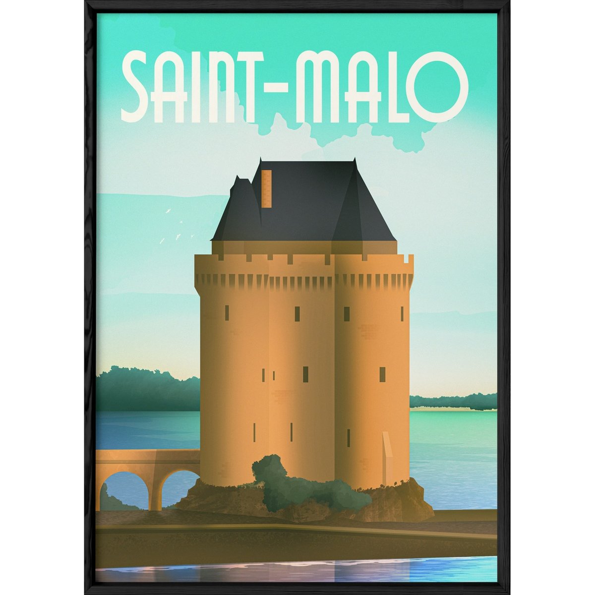 Affiche ville Saint-Malo blanc, L'AFFICHERIE