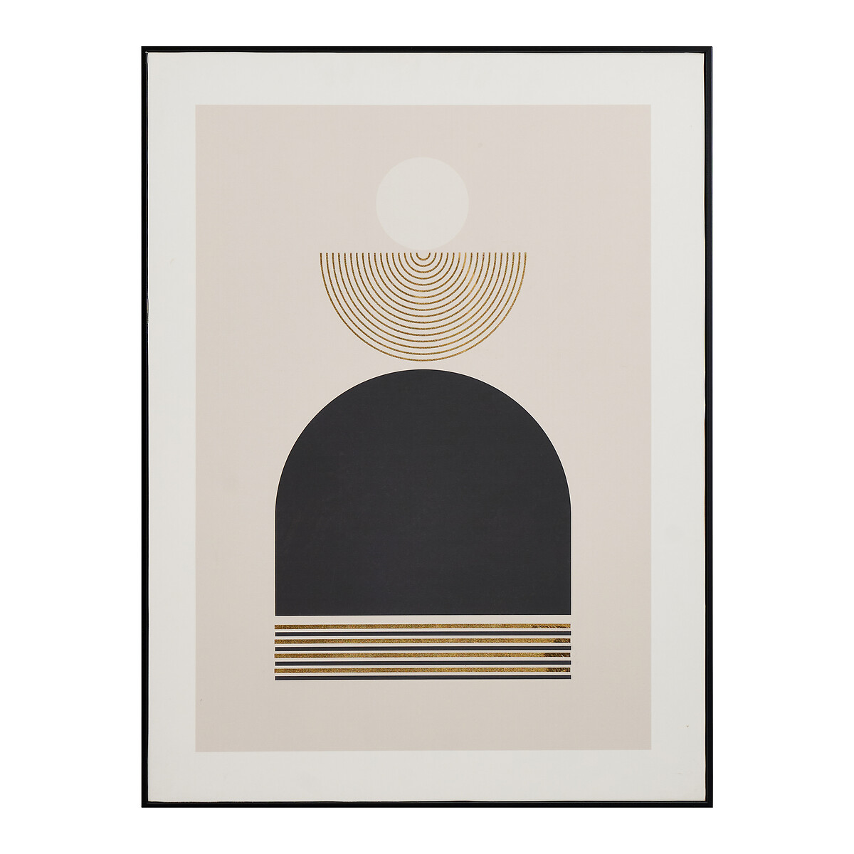60x80cm Art Deco Print with Black Frame black/white/gold-coloured, ÉDITÉ