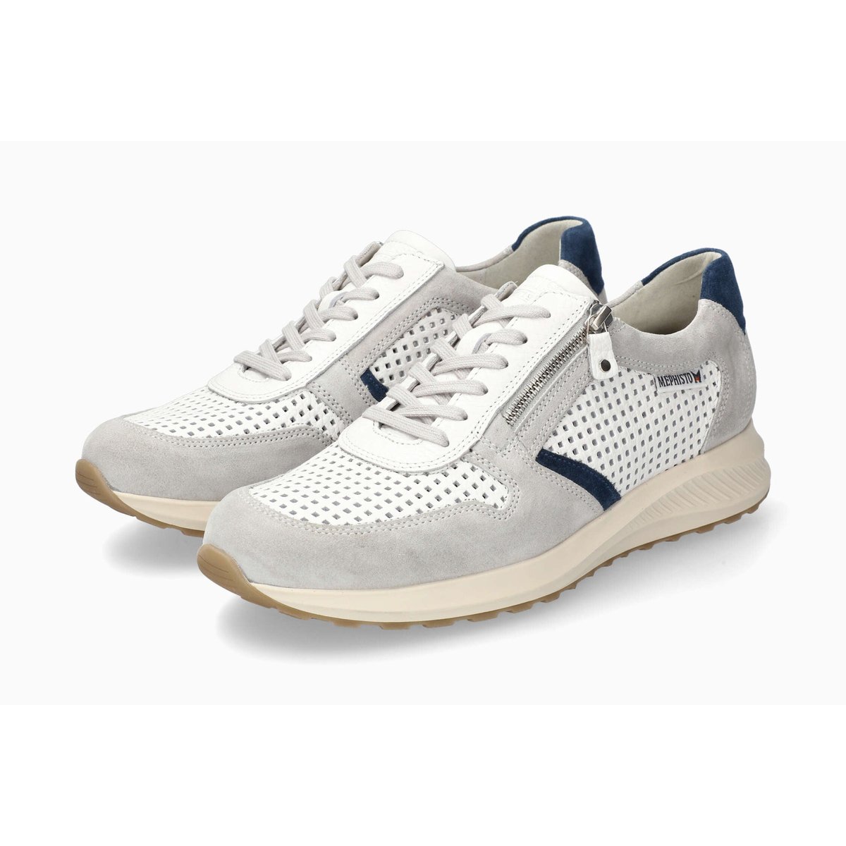 Baskets en cuir DINO PERF gris 5144, MEPHISTO
