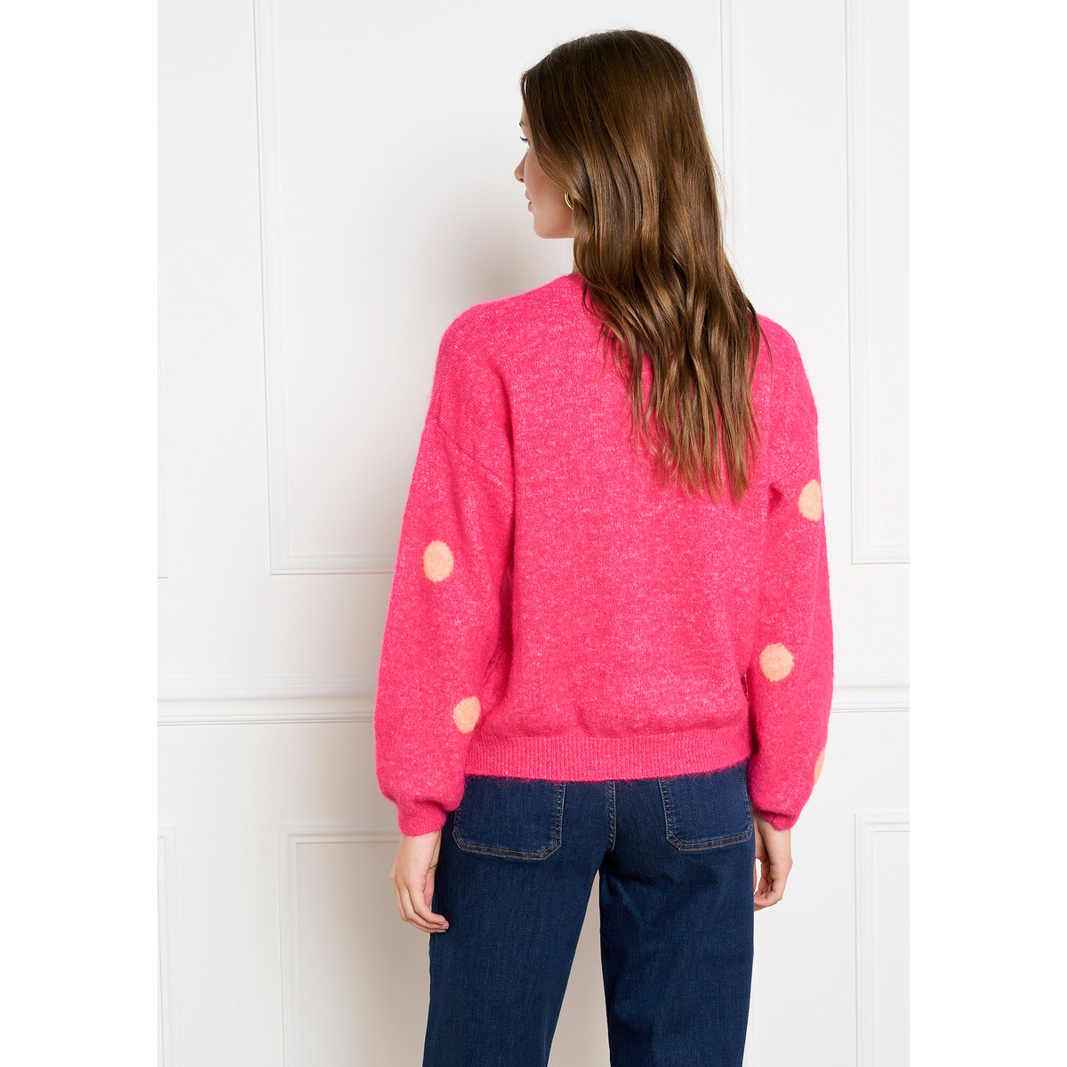 Cardigan à pois rose bubblegum, LOLALIZA