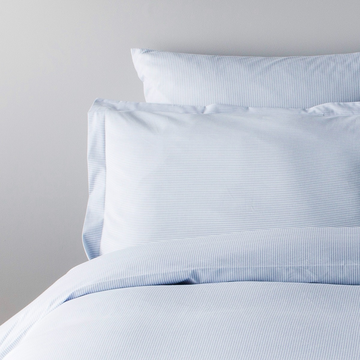 Housse de couette Oxford coton tissé teint 120 fils - 300tc BIARRITZ blanc | bleu, COTTON & CO