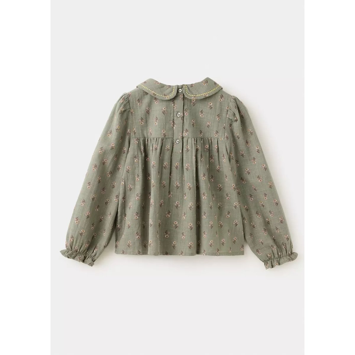 Blouse en coton à fleurs kaki, MANGO BABY