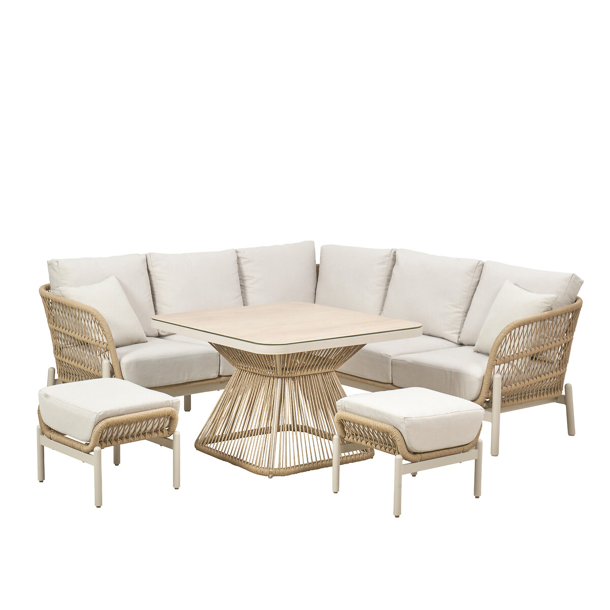 Bellagio Garden 6 Seater Corner Seating Set stone beige, SO'HOME
