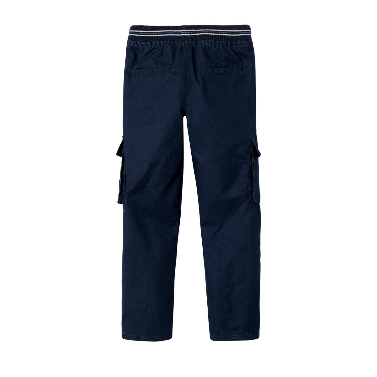 Pantalon cargo droit MorphologiK tour de hanches fin bleu nuit, VERTBAUDET