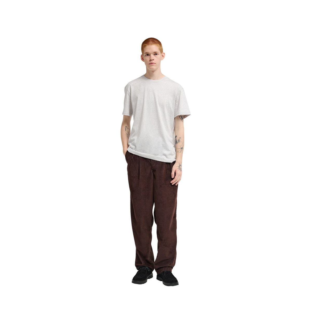 Pantalon en velours BIG PLEATED BI COLOR marron java, ELEMENT