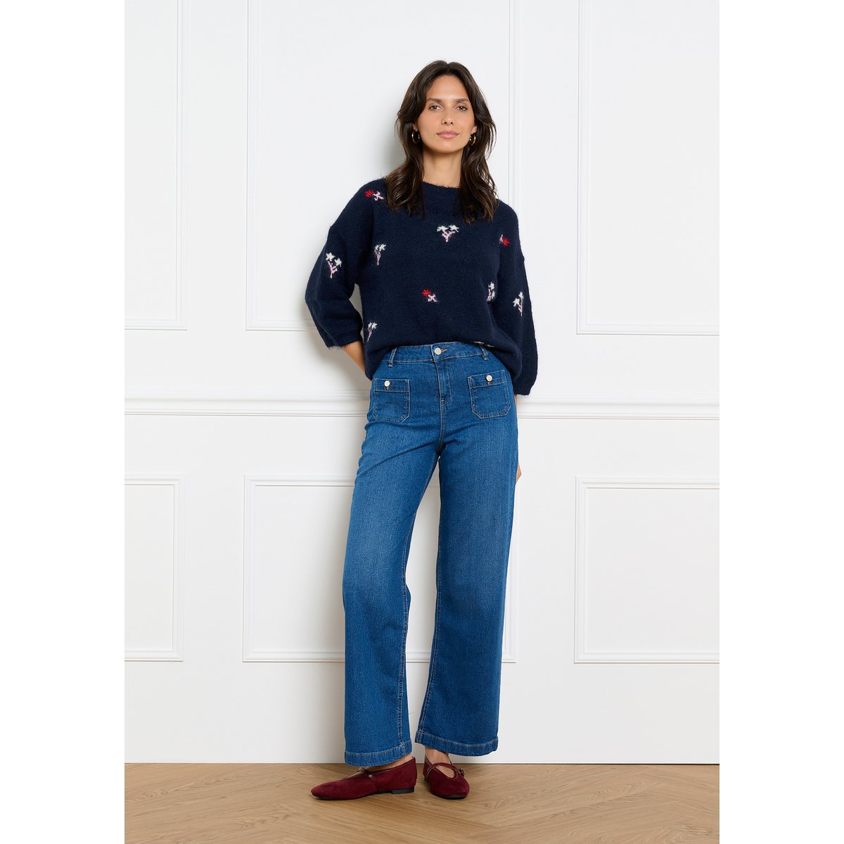 Jean large à poches plaquées medium blue, LOLALIZA